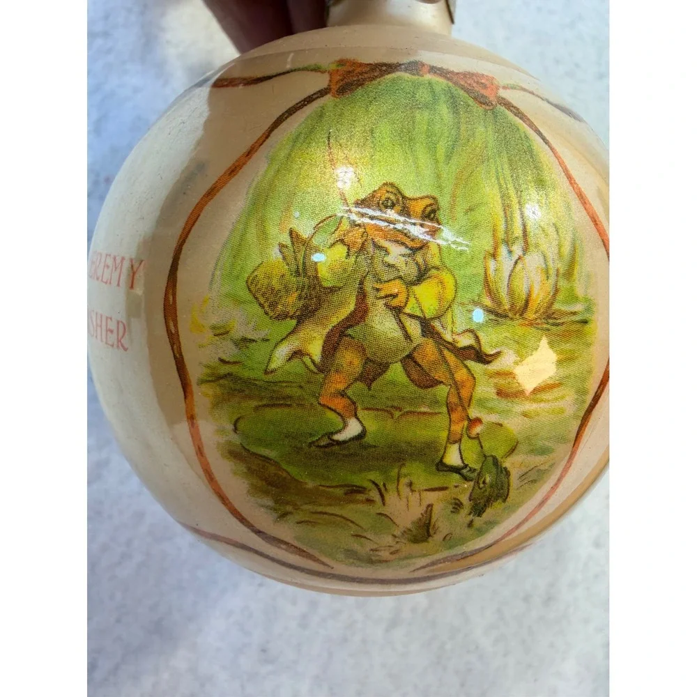 Vintage 1980 Schmid Beatrix Potter Jeremy Fisher Satin Ball Ornament Limited Ed